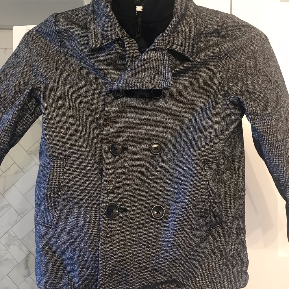Boys warm black tweed dressier coat!